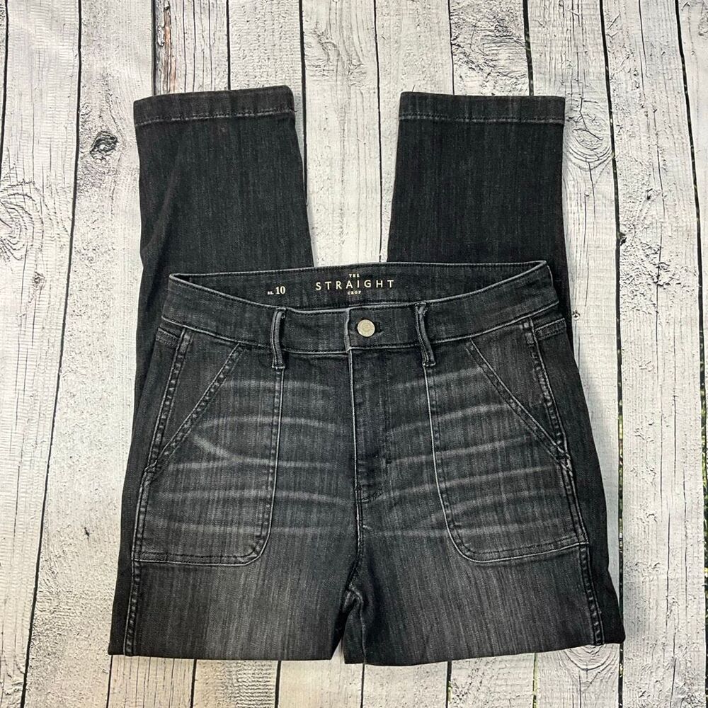WHITE HOUSE BLACK MARKET The Straight Crop Black Jeans 10